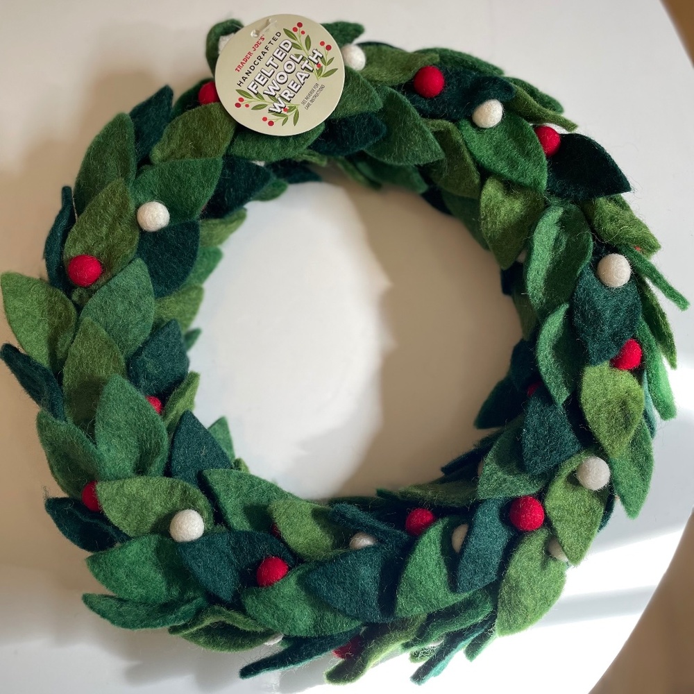 Trader Joe’s Felted Wool Wreath Brand New